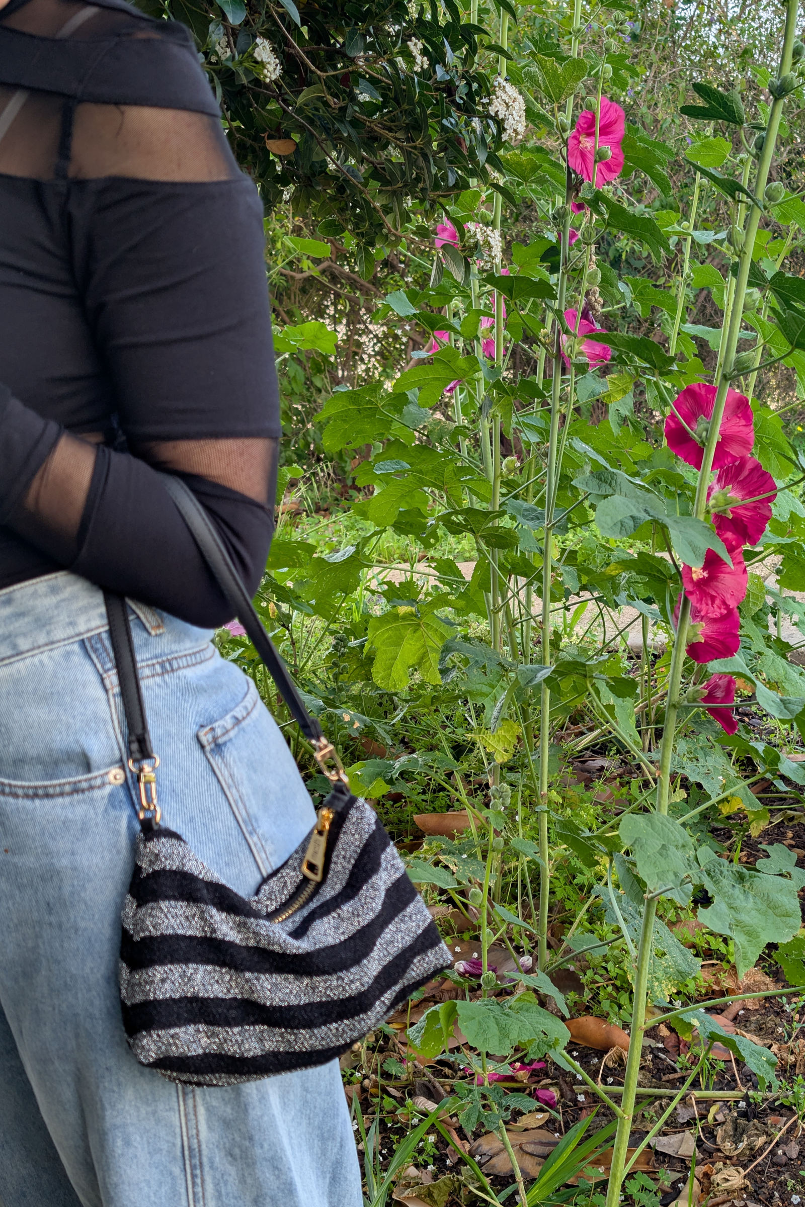 Mini MESH Bag - Black and Silver