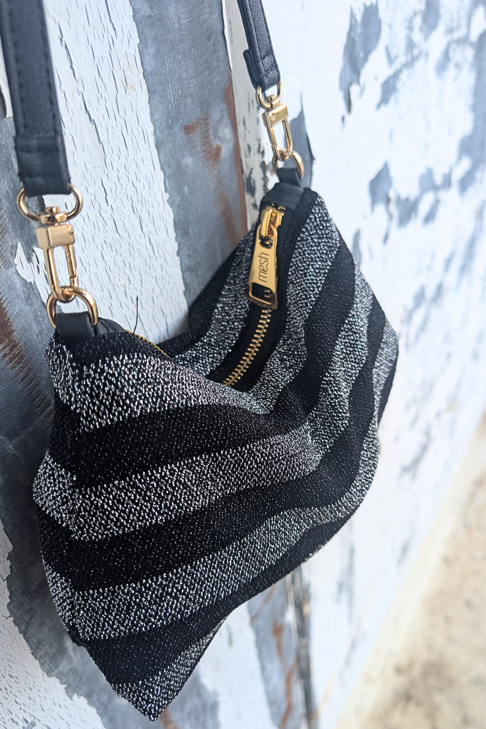 Mini MESH Bag - Black and Silver