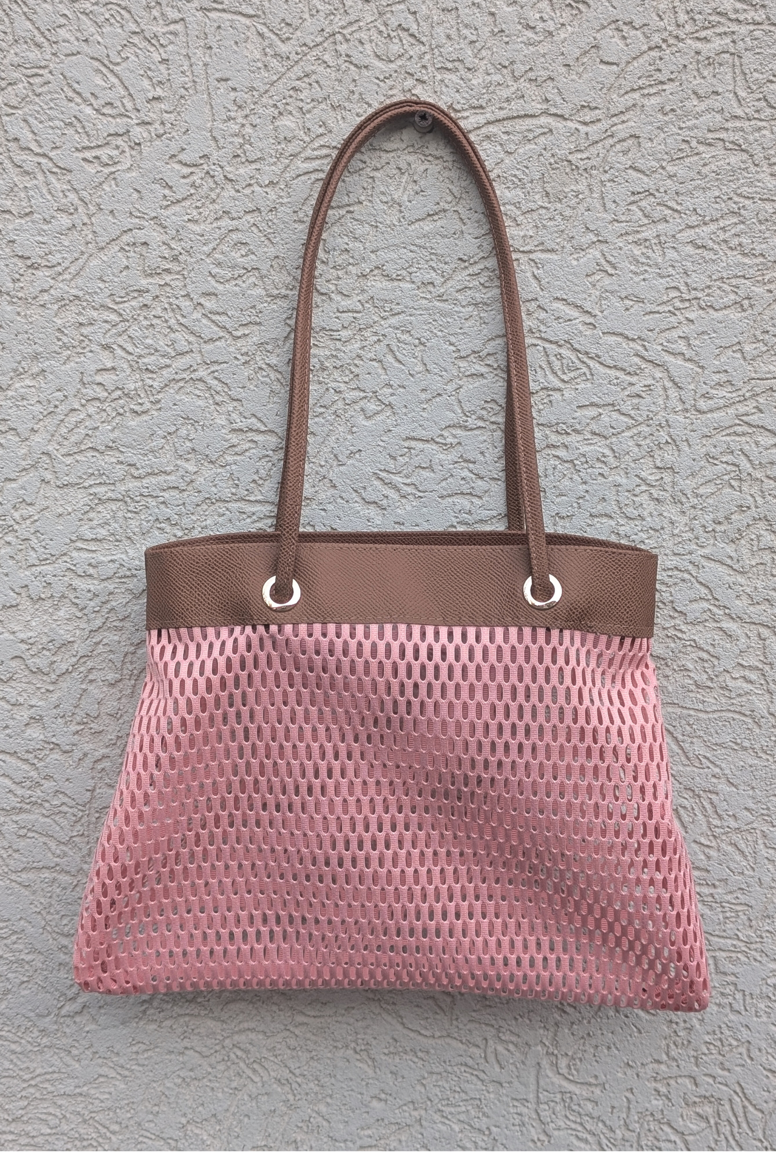 TRAPEZE BAG - PINK & BROWN