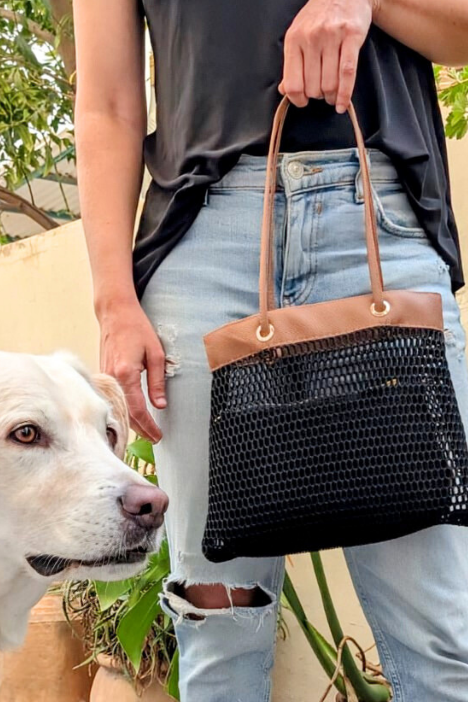 TRAPEZE BAG - BLACK & BROWN