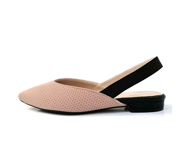 #14 Pale Pink & Black Flats