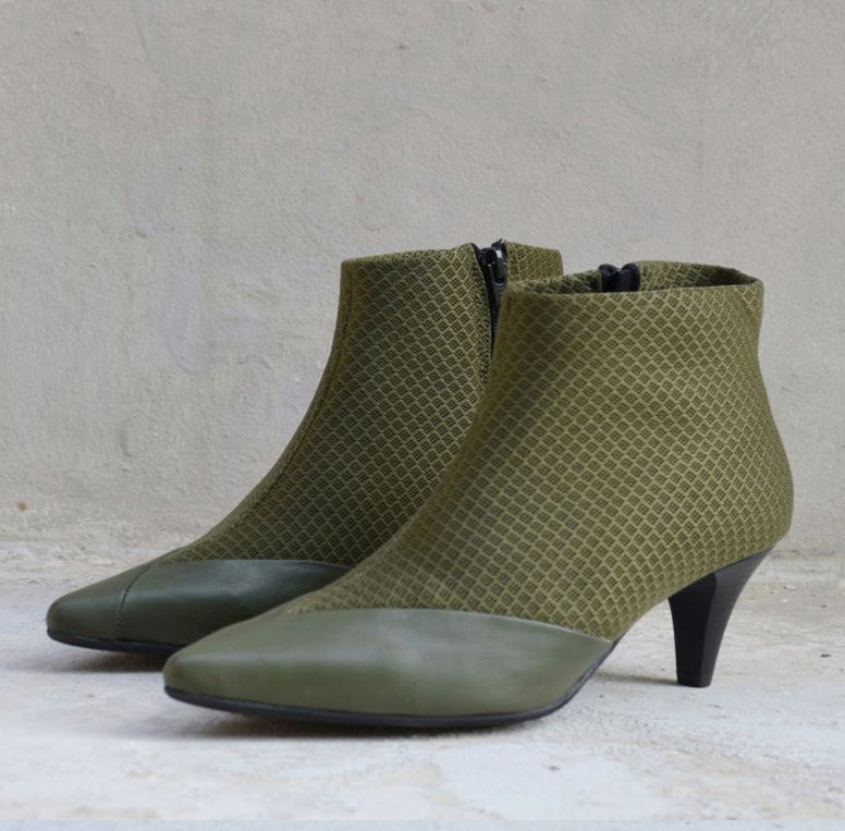 #16 OLIVE GREEN 3D MESH BOOTIES