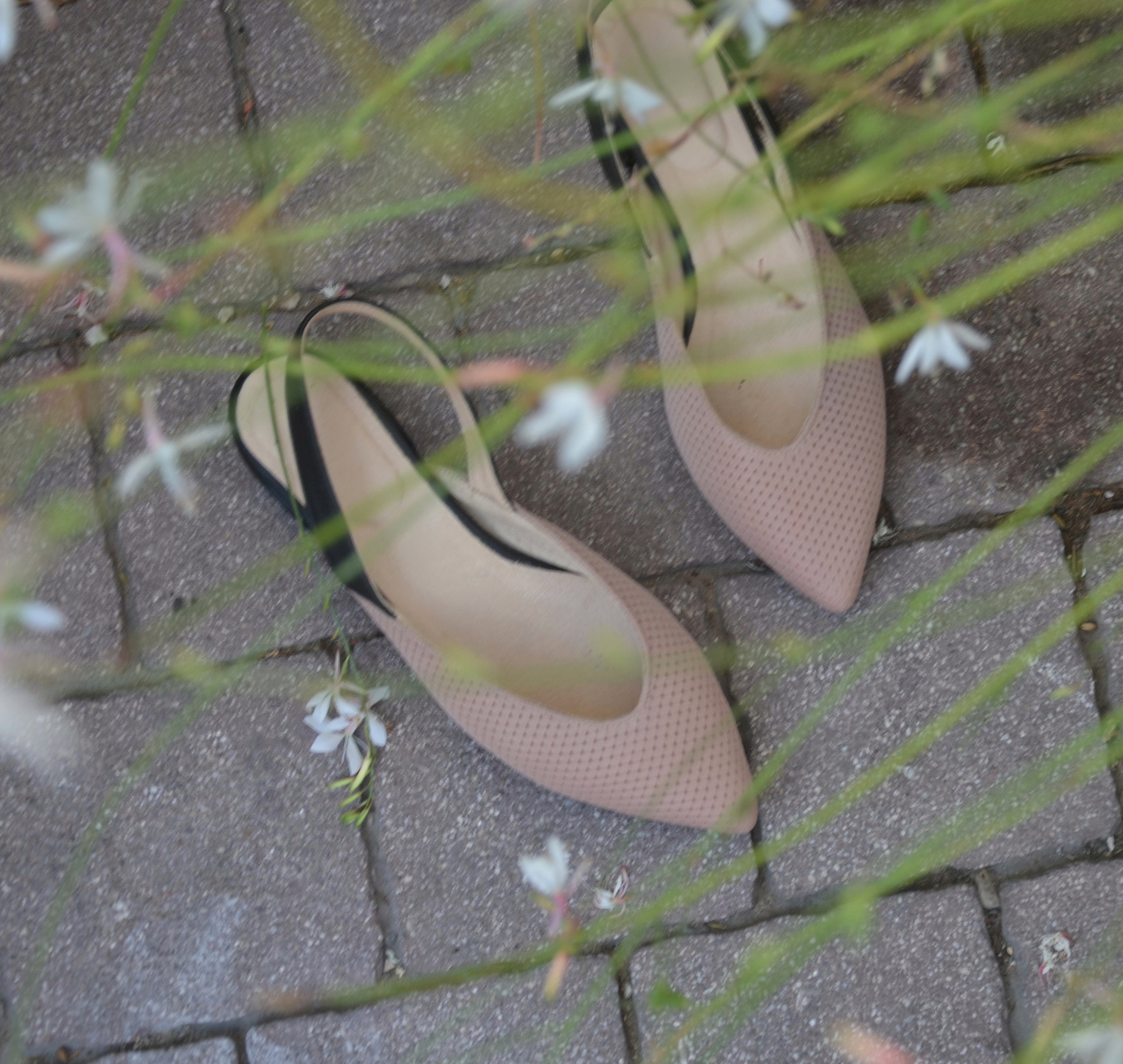 #14 Pale Pink & Black Flats