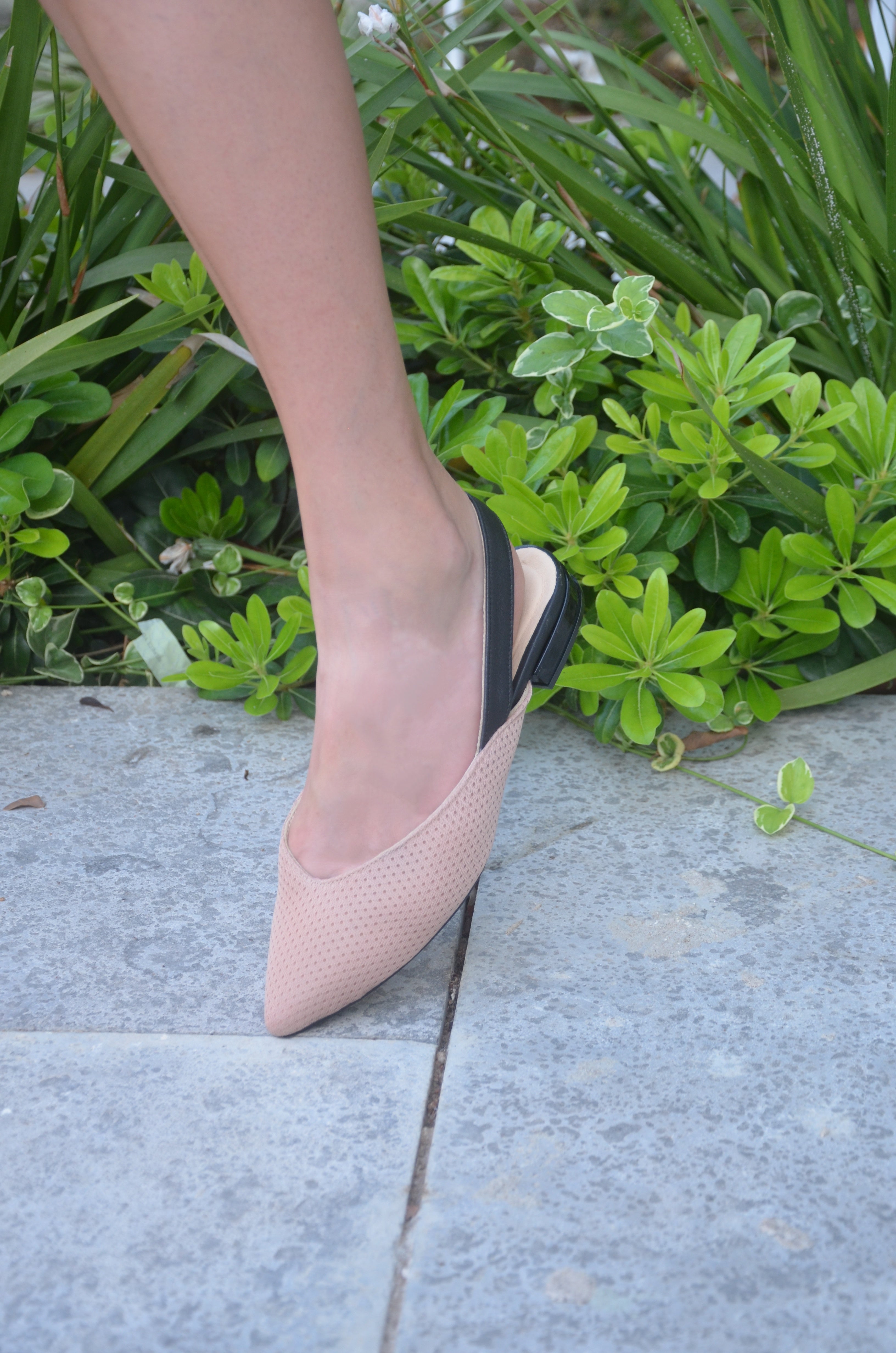 #14 Pale Pink & Black Flats