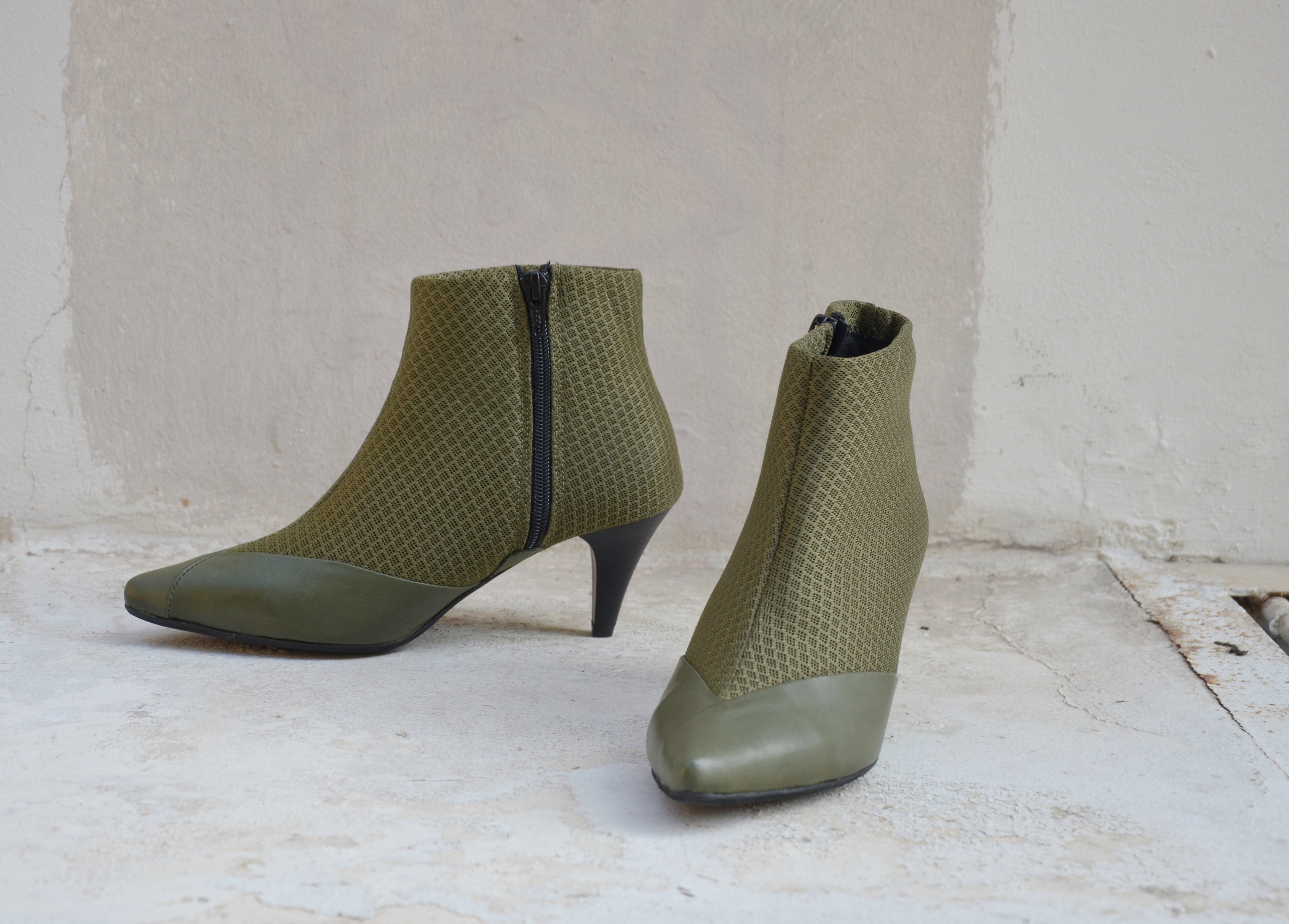 #16 OLIVE GREEN 3D MESH BOOTIES