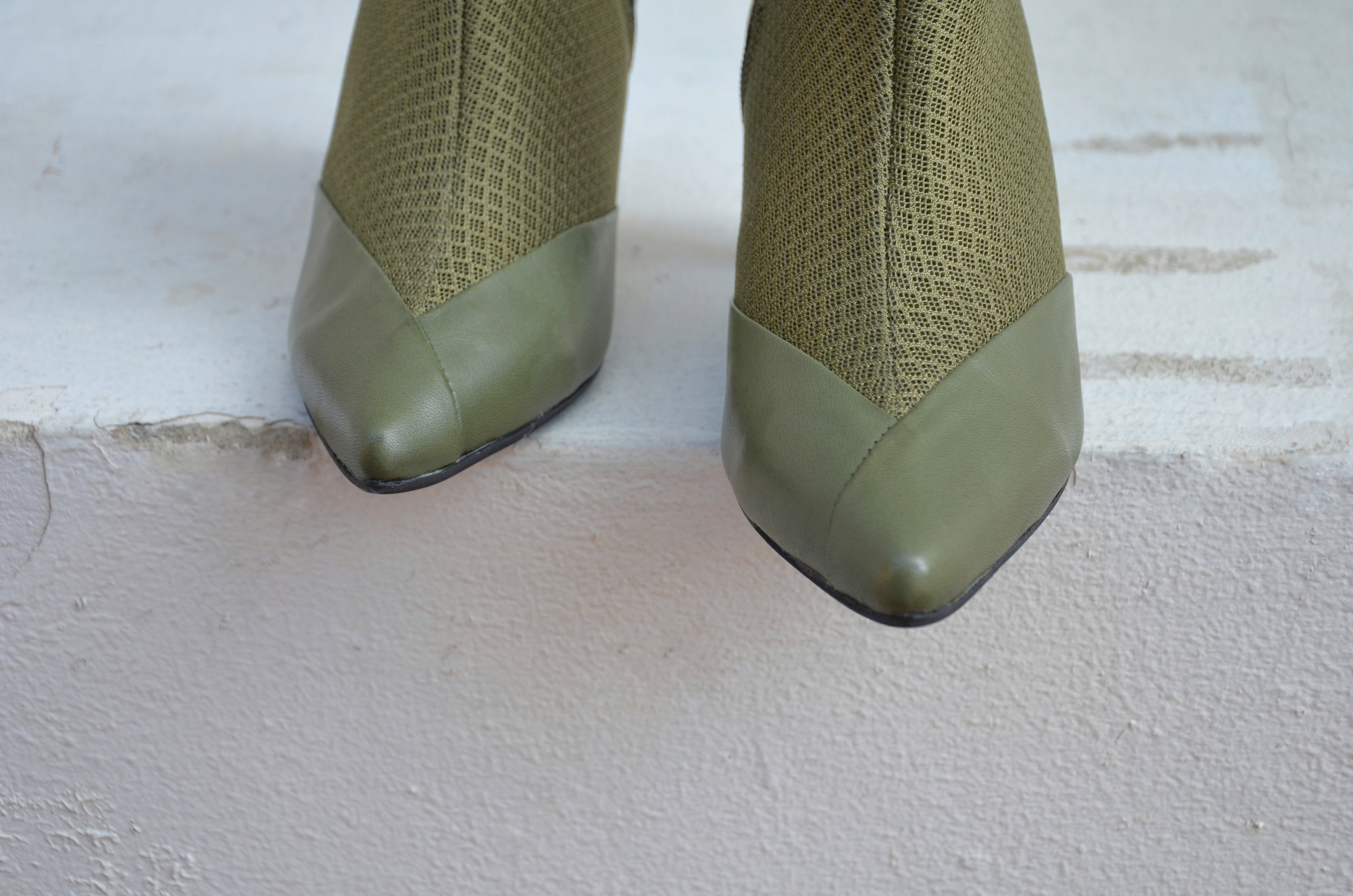 #16 OLIVE GREEN 3D MESH BOOTIES