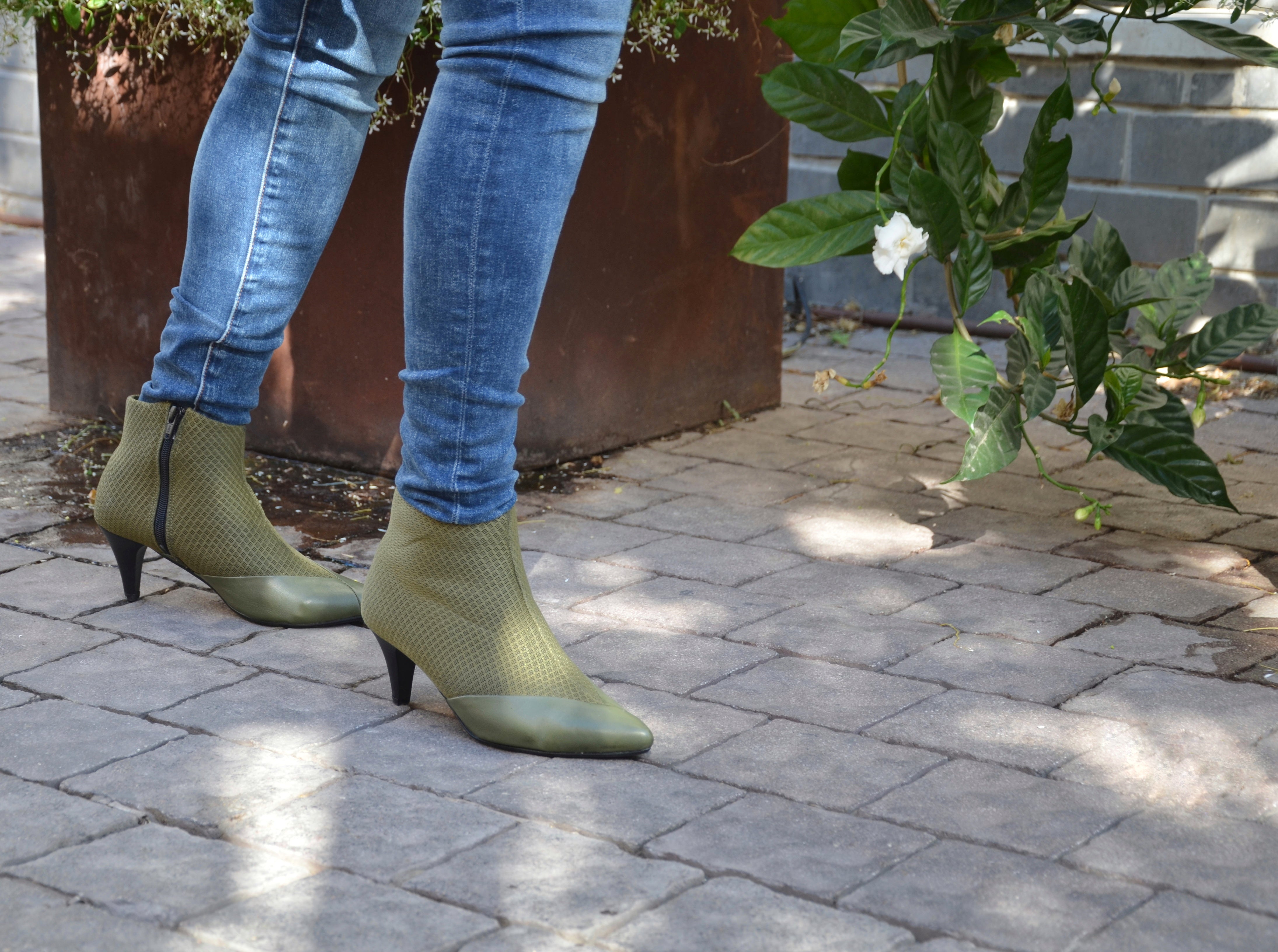 #16 OLIVE GREEN 3D MESH BOOTIES
