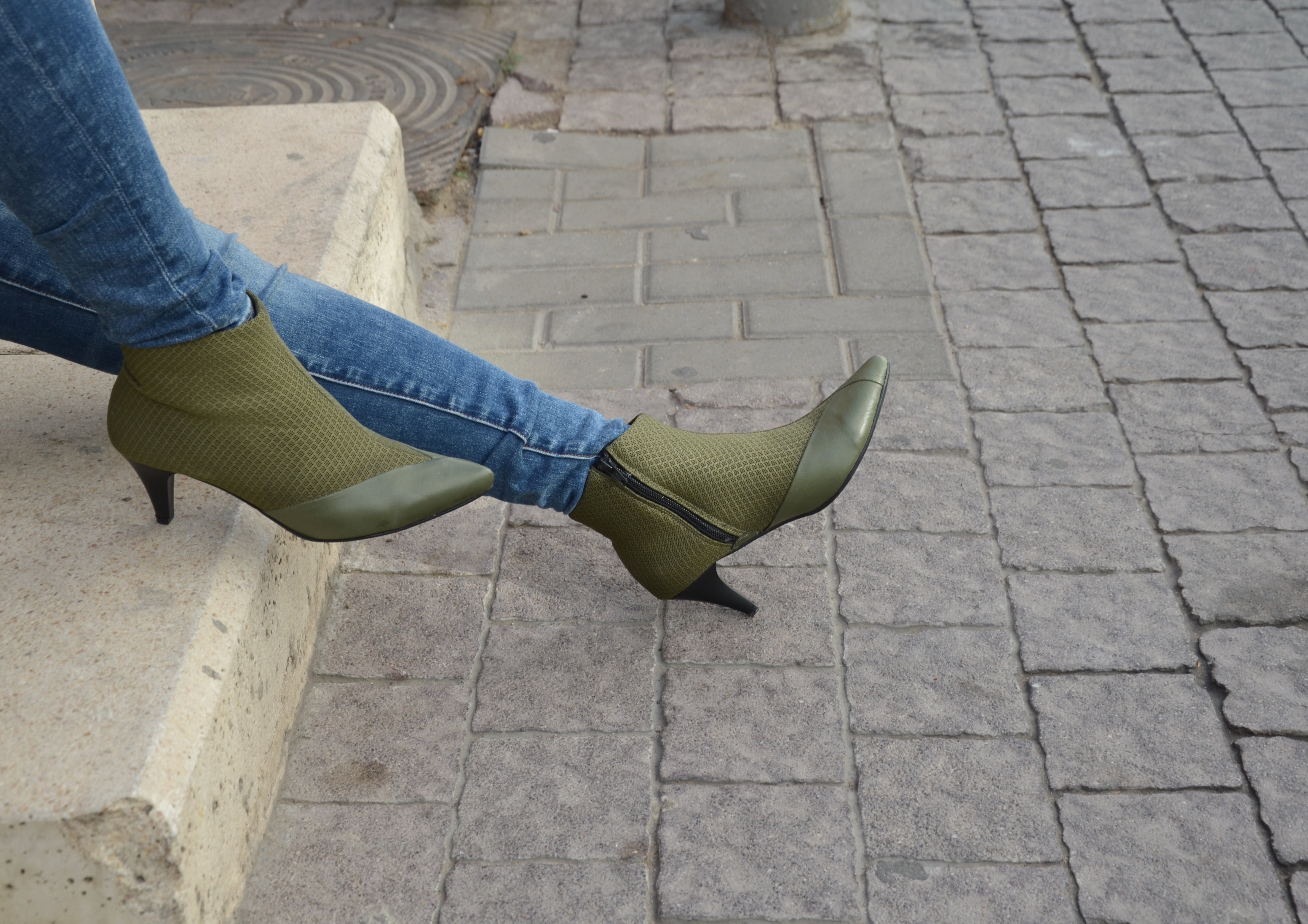 #16 OLIVE GREEN 3D MESH BOOTIES
