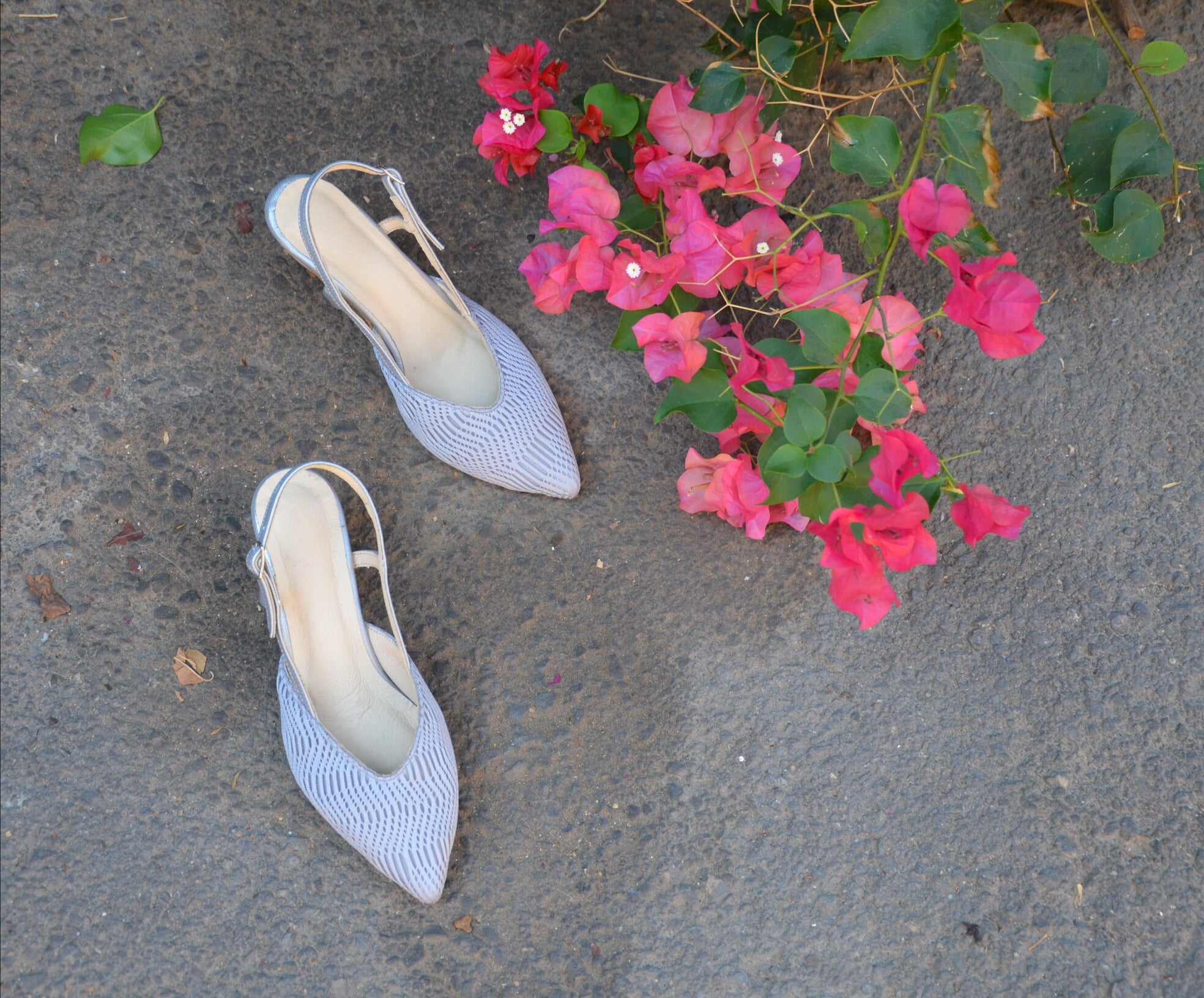 #13 Gray 3D mesh heels