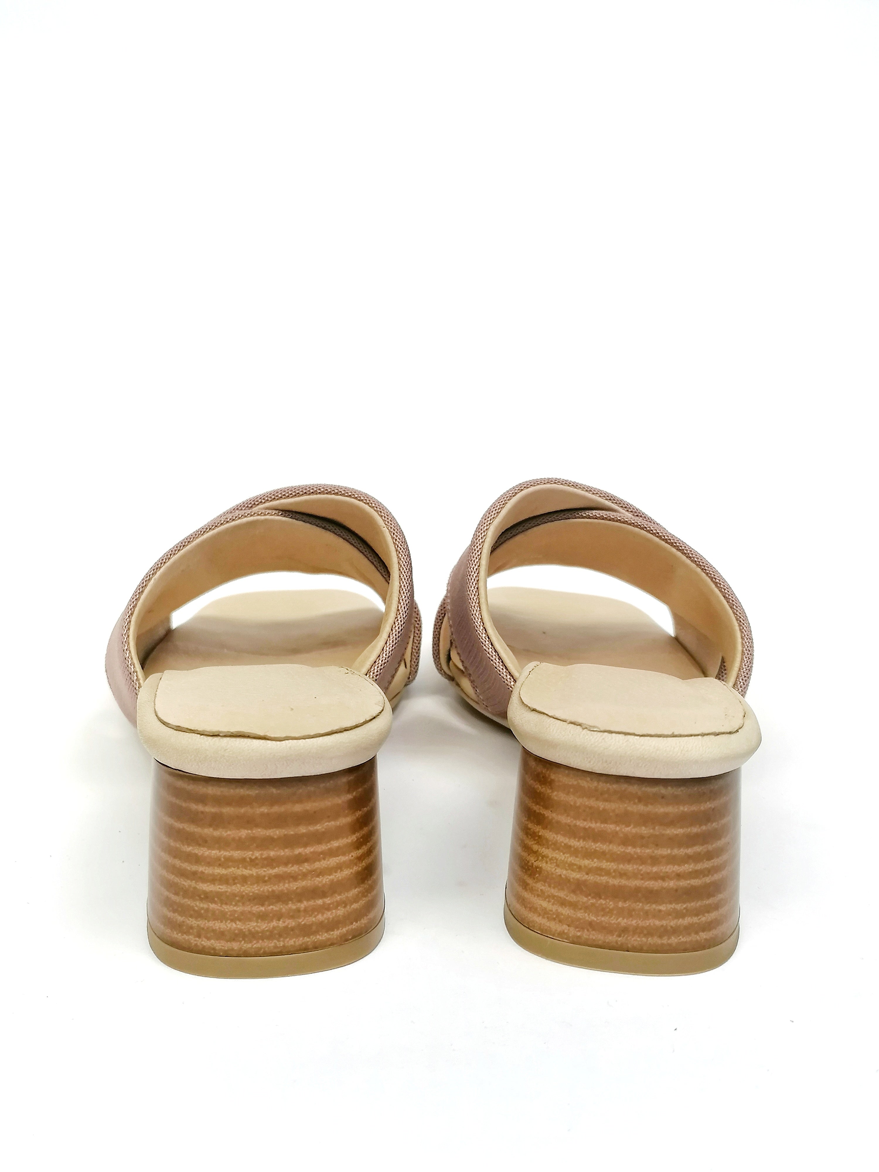#17 X MESH SLIDE HEELS - BLUSH PINK