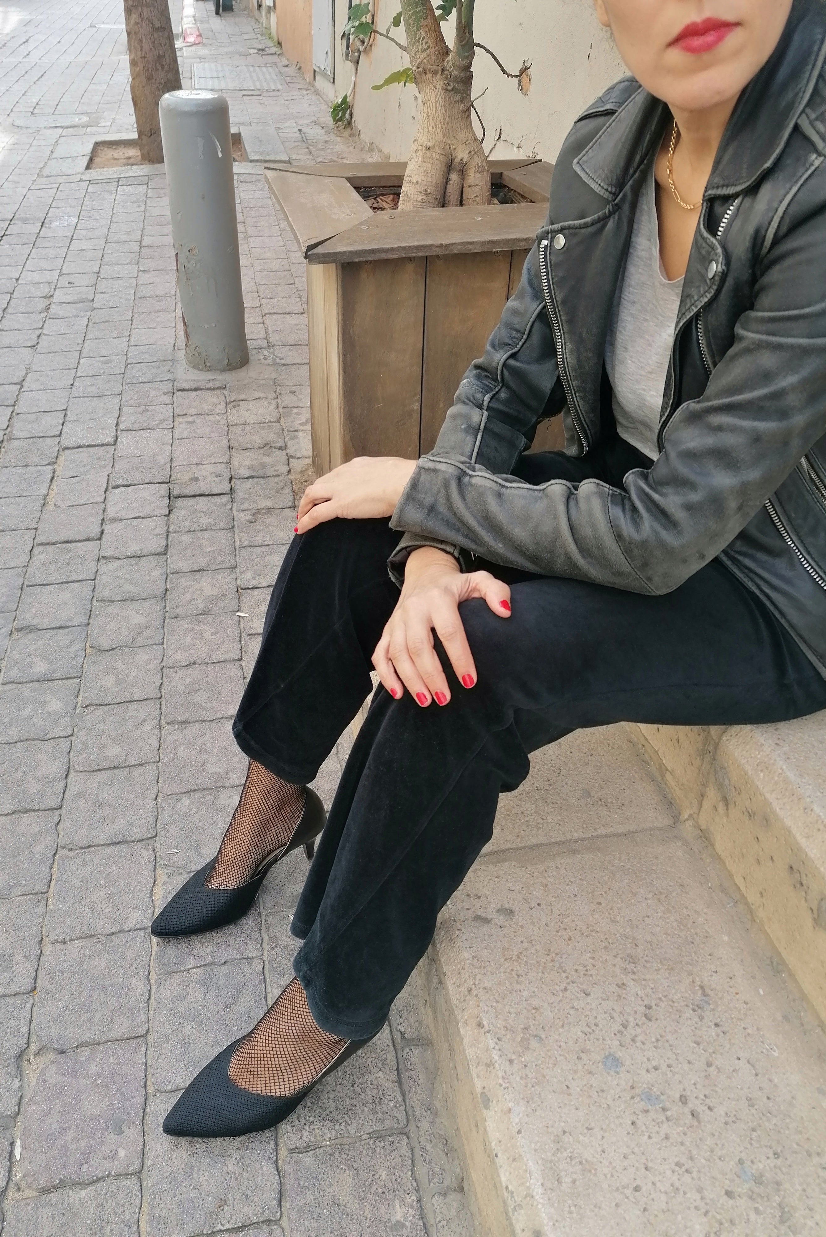 THE NEW - BLACK & BLACK MESH HEELS